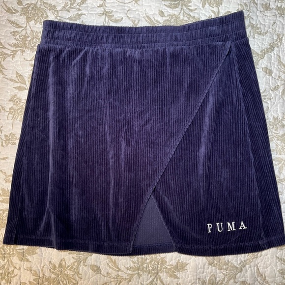 Puma Dresses & Skirts - Puma Downtown Corduroy Mini Skirt Skort in Navy Blue, size large Athleisure